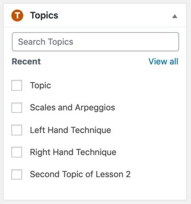 LearnDash topic metabox