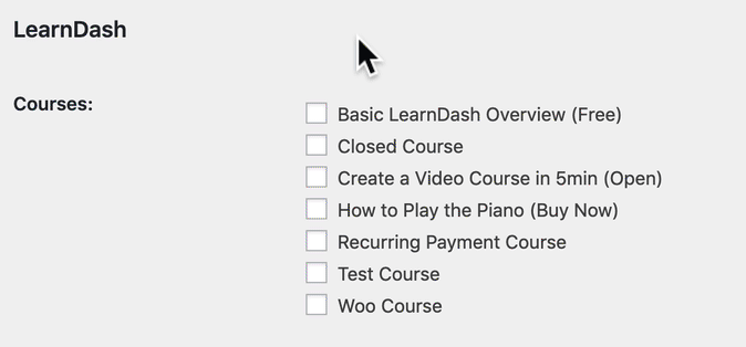 Assign LearnDash course to membership level