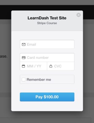 Stripe for LearnDash payment modal example