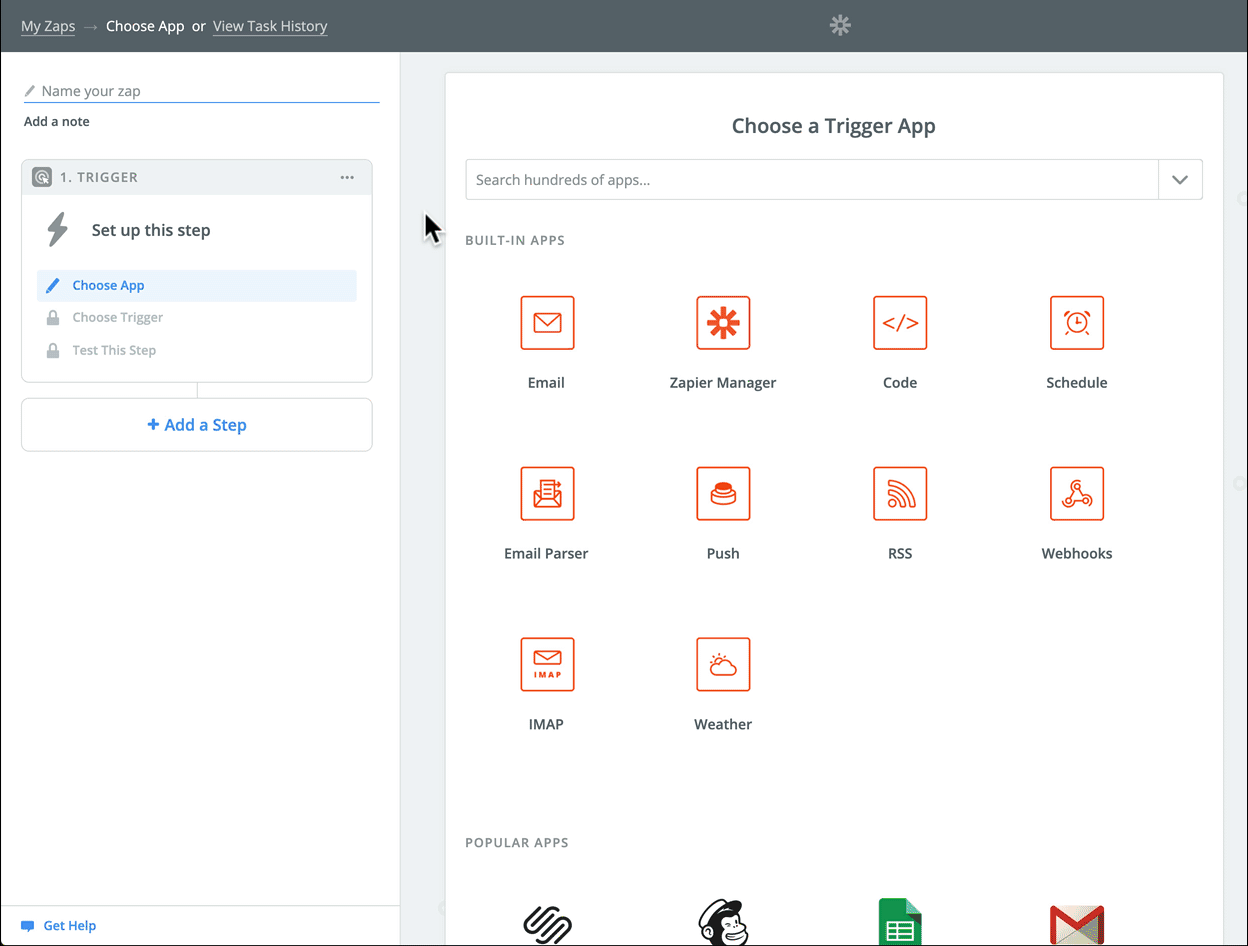 Creating a trigger in Zapier