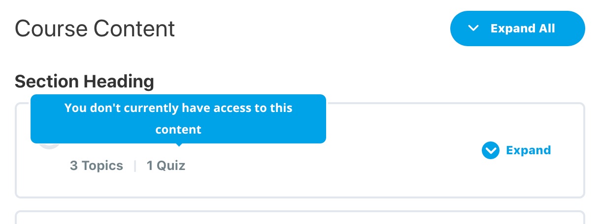 Example Message: No access to course content