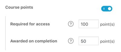 LearnDash course points settings