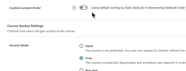 LearnDash custom lesson order animation