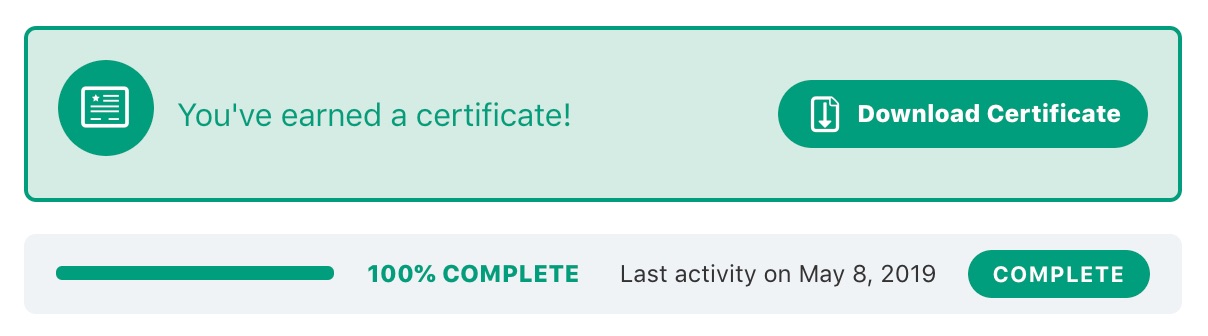 LearnDash earned certificate example
