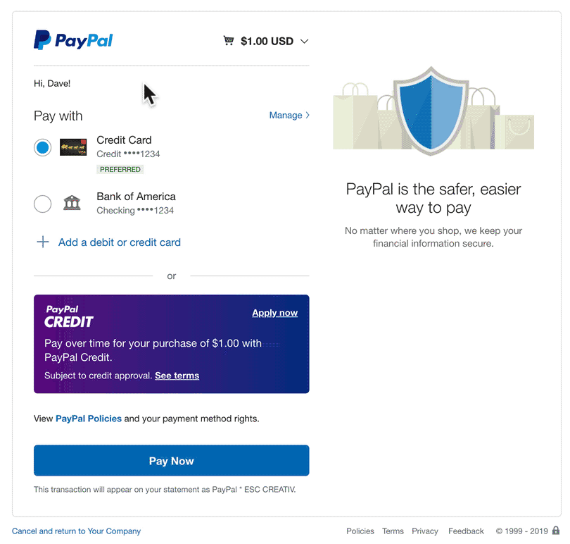 LearnDash PayPal payment screen animation example