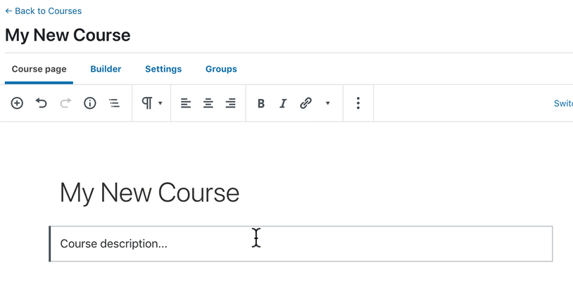 Updating a LearnDash course URL in Gutenberg