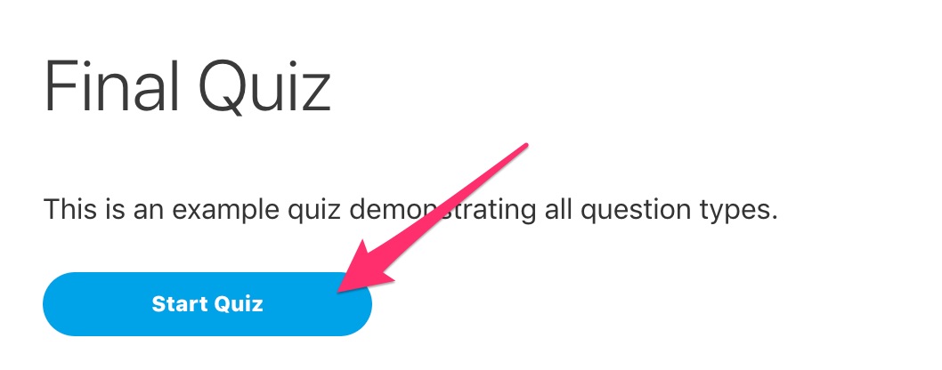 LearnDash start quiz button on frontend