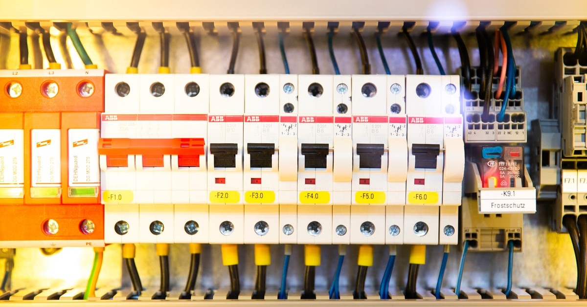 electrical box with circuit breakers