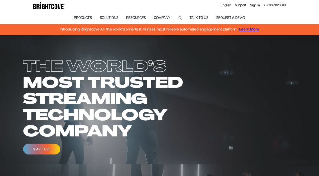 Brightcove website home page