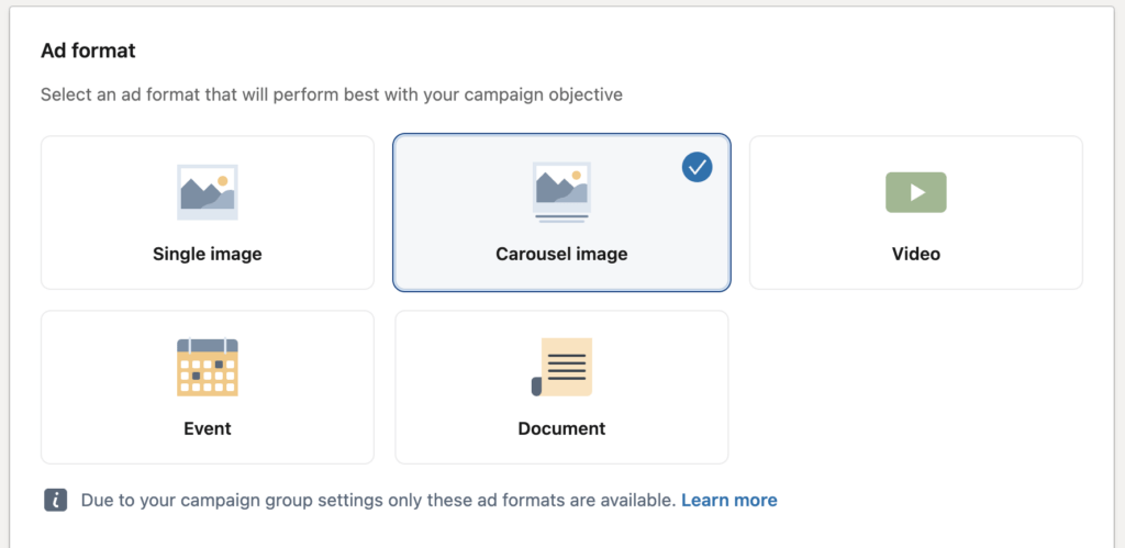 LinkedIn ad formats