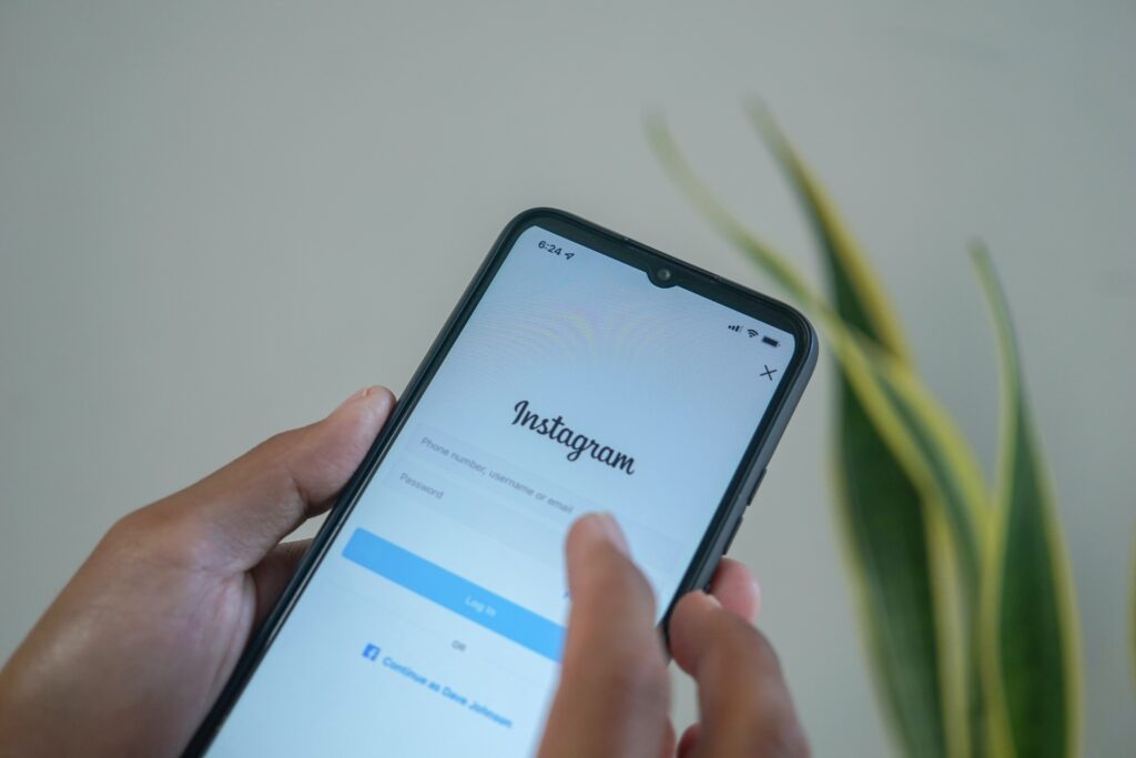 instagram login page on iphone