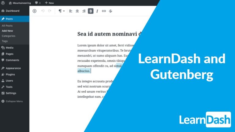 Using LearnDash with Gutenberg