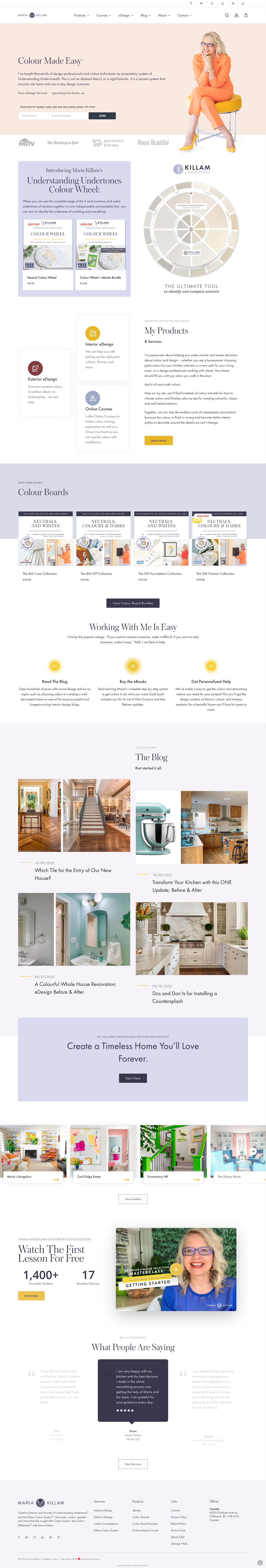 Maria Killam website home page