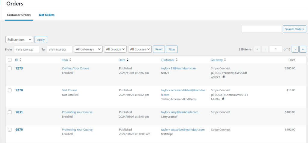 The order feature organizes and shows all of the order details so that you can search, and see everything in one spot.