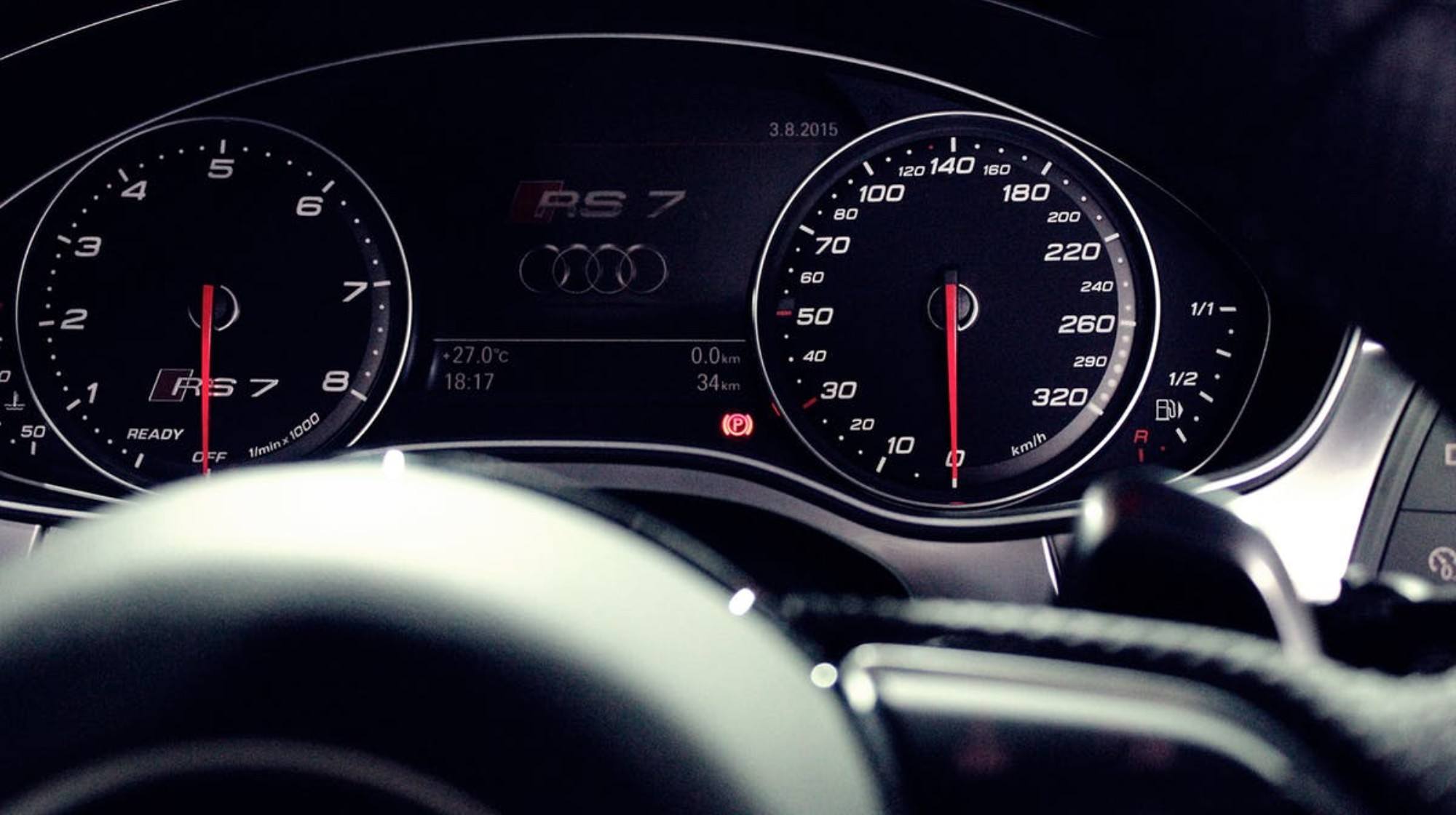 a sport's car's speedometer